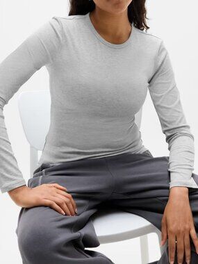 NWT Athleta Signature Rib Top Grey Heather Size Small